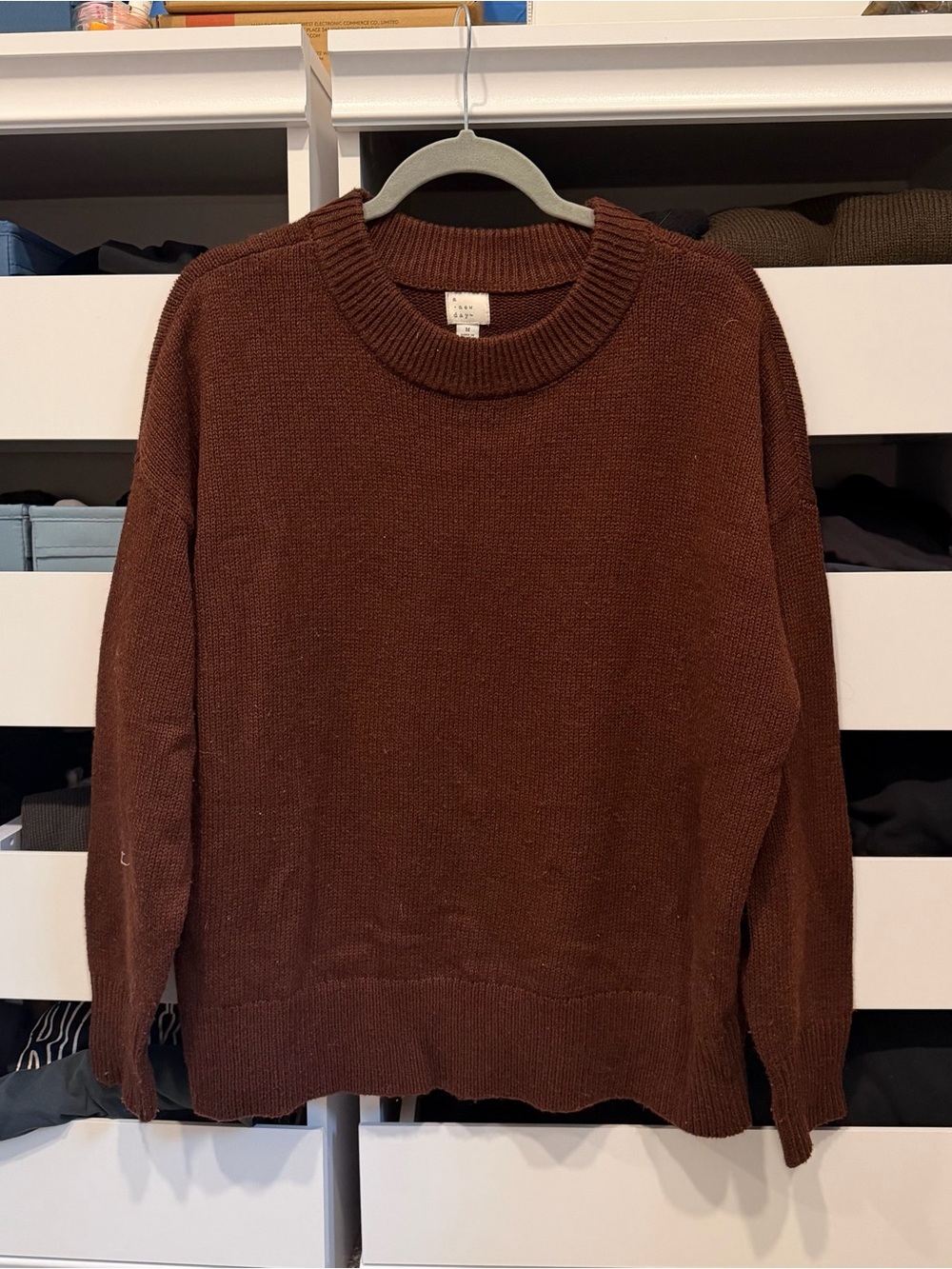 A New Day Brown Knitted Oversized sweater